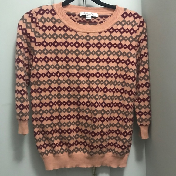 Forever 21 Sweaters - Pink geometric sweater